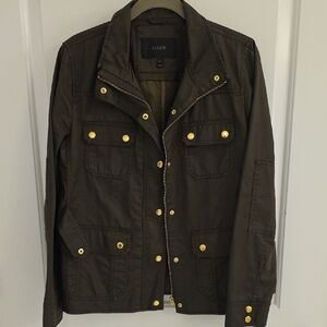 J. Crew Olive Jacket with Gold Buttons